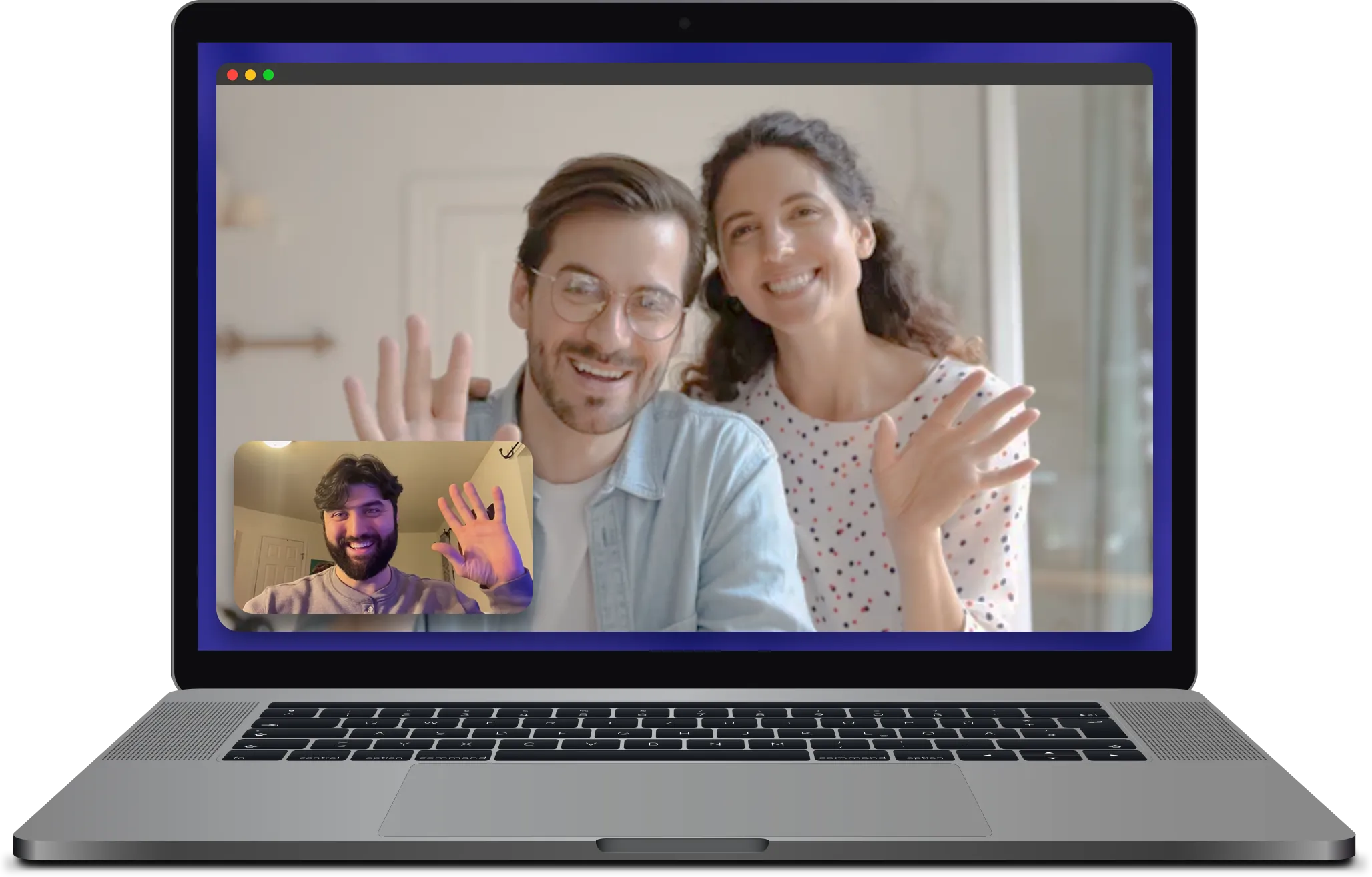 A couple on a video planning call