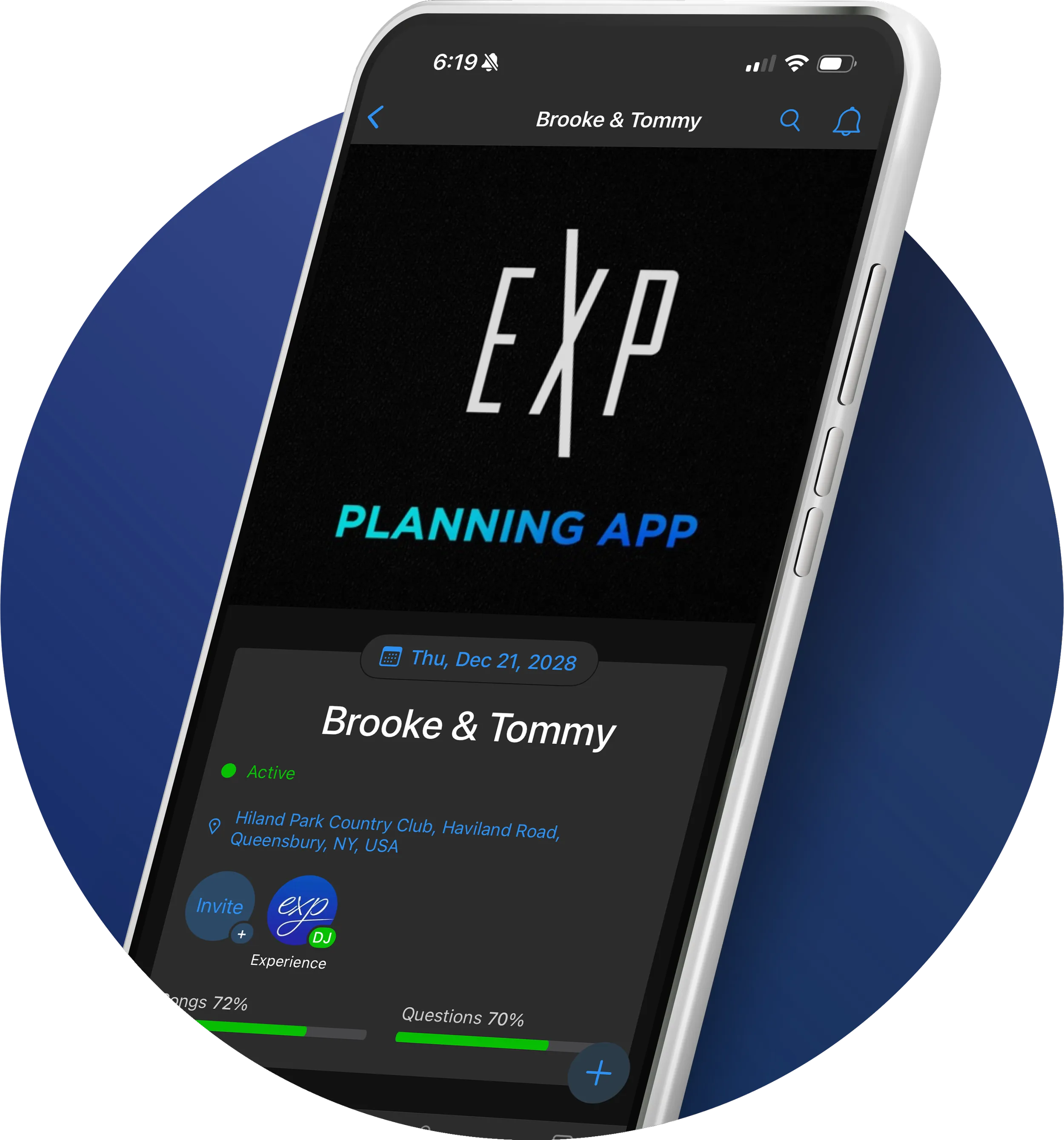 The Experience planning app on a phone